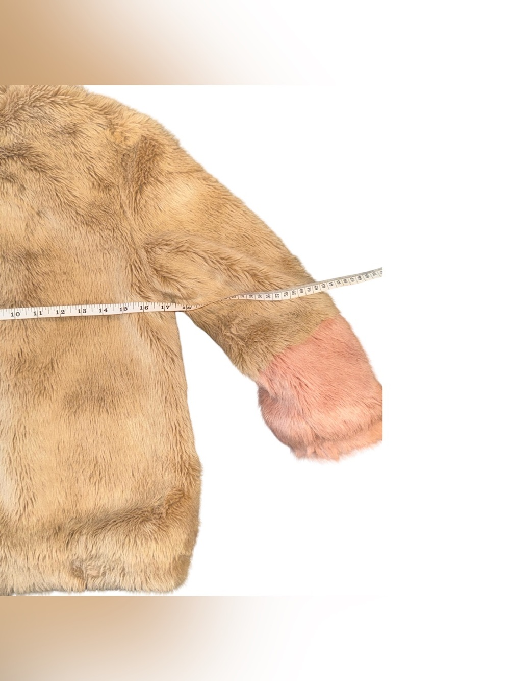 Zara Girls Faux Fur Coat Tan & Pink Size 10 (140 cm) - Picture 10 of 17
